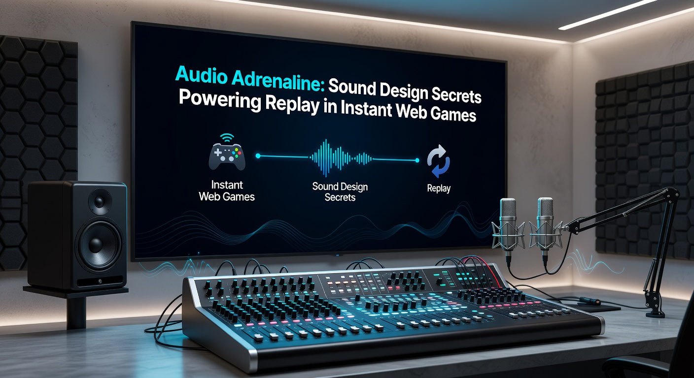Close-up of a sound designer's waveform editor crafting layered audio effects for a browser-based endless runner game