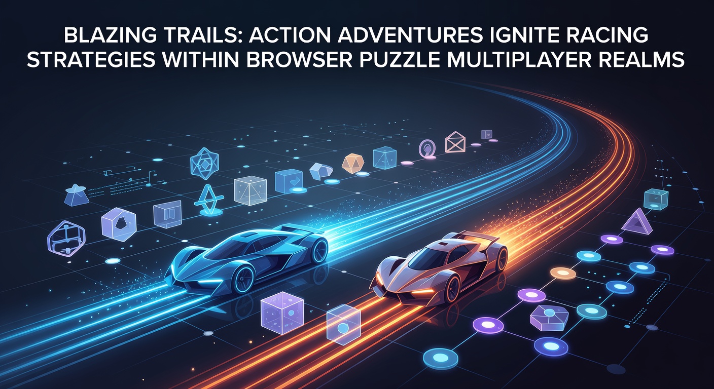 Dynamic browser game scene showing players racing through puzzle-filled adventure trails with action elements like jumps and obstacles
