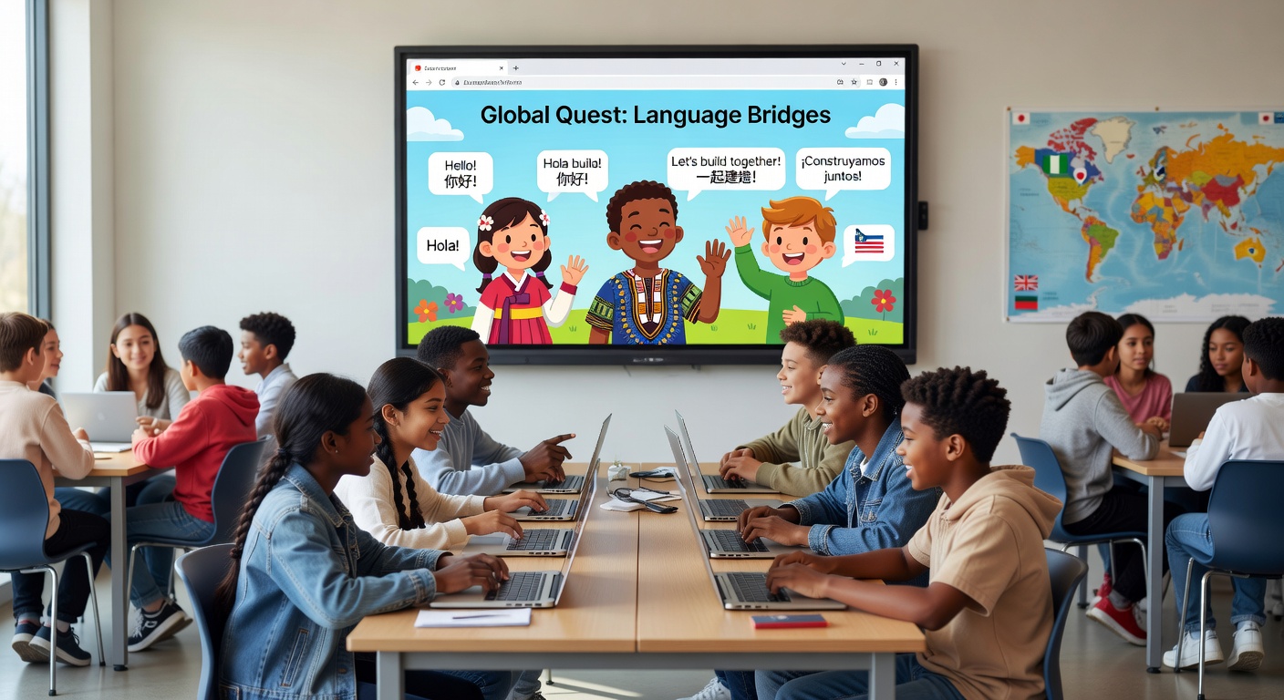 International students using browser games to solve collaborative challenges in a mixed-language virtual classroom