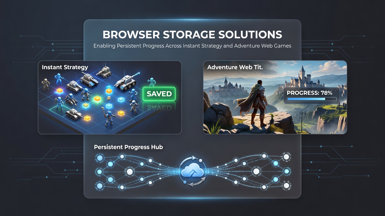 Diagram showing data flow from game logic through browser storage APIs to persistent player records