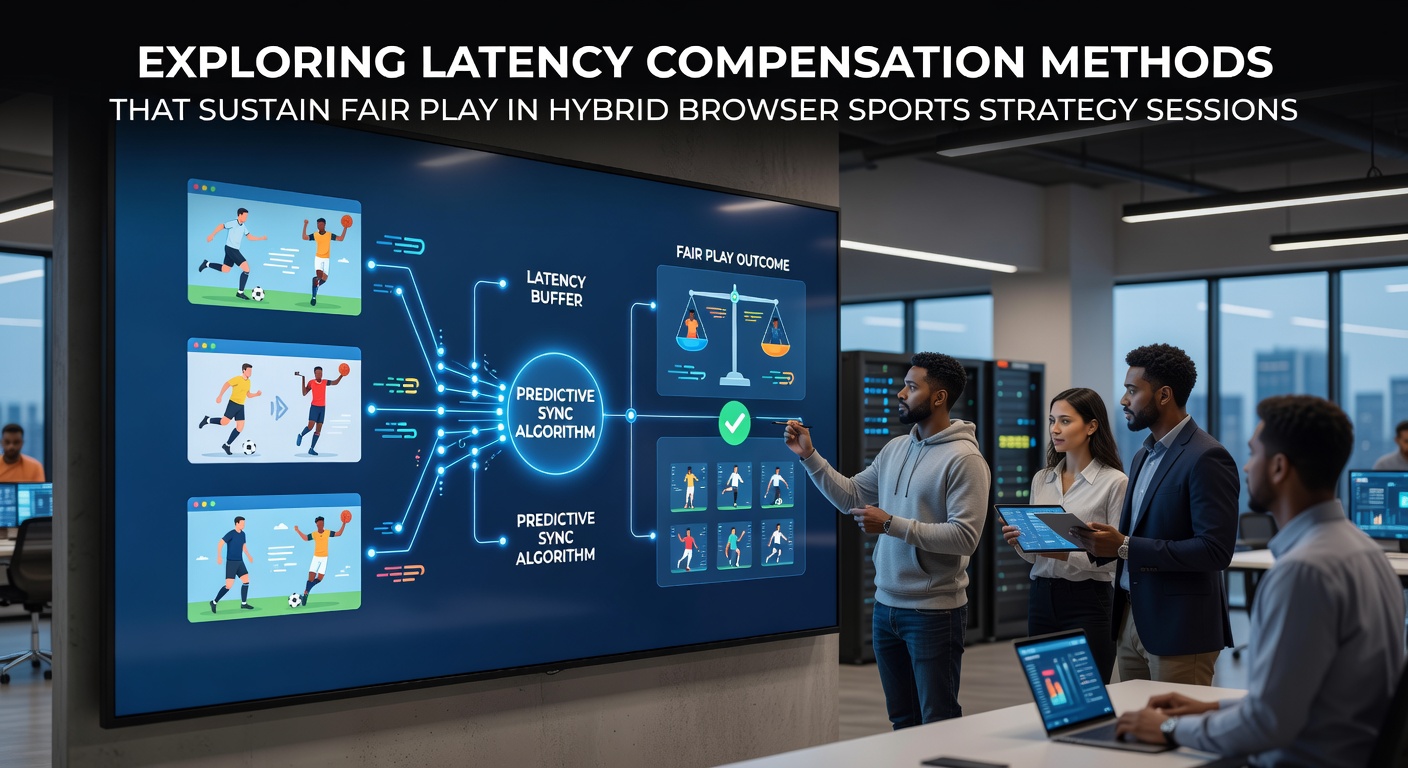 Diagram illustrating latency compensation techniques in browser-based hybrid sports strategy games