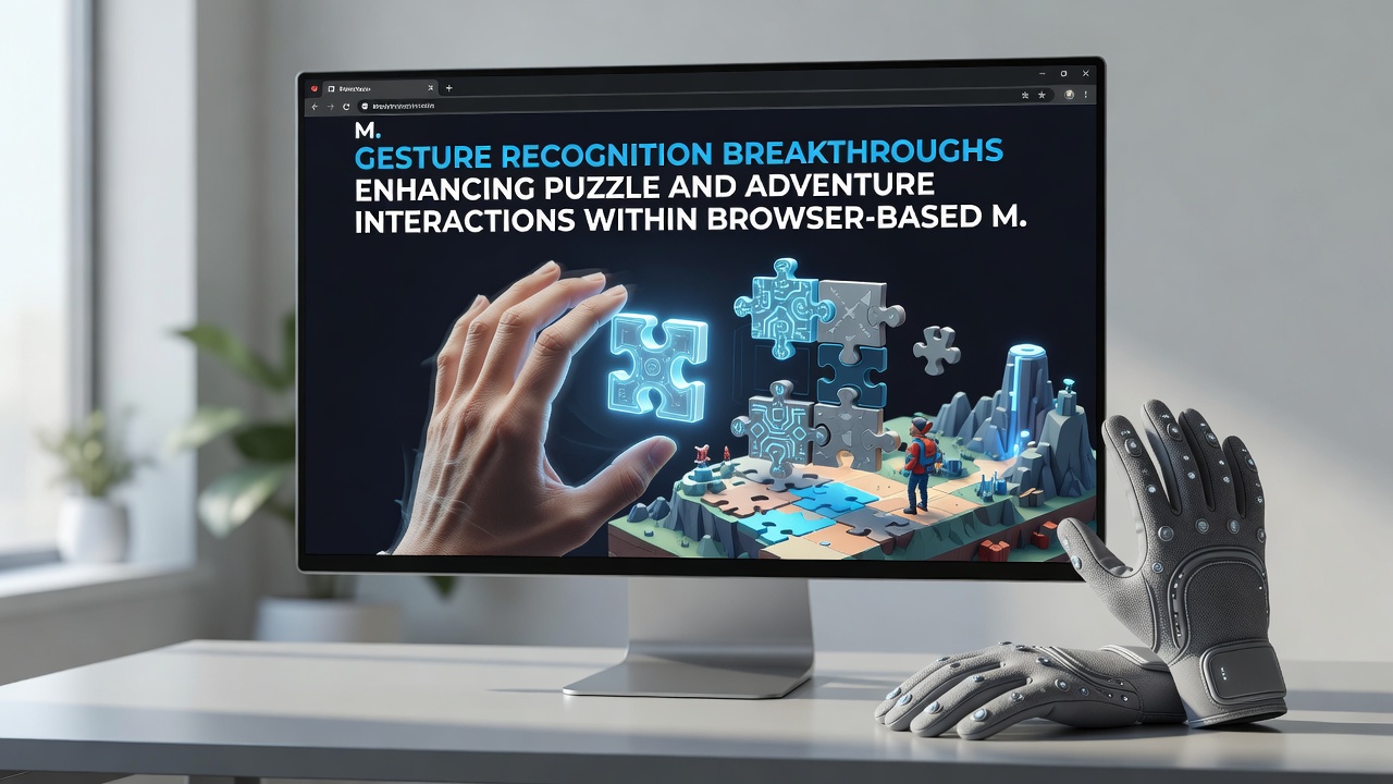 Players demonstrating gesture-based interactions in a browser multiplayer sports puzzle scenario