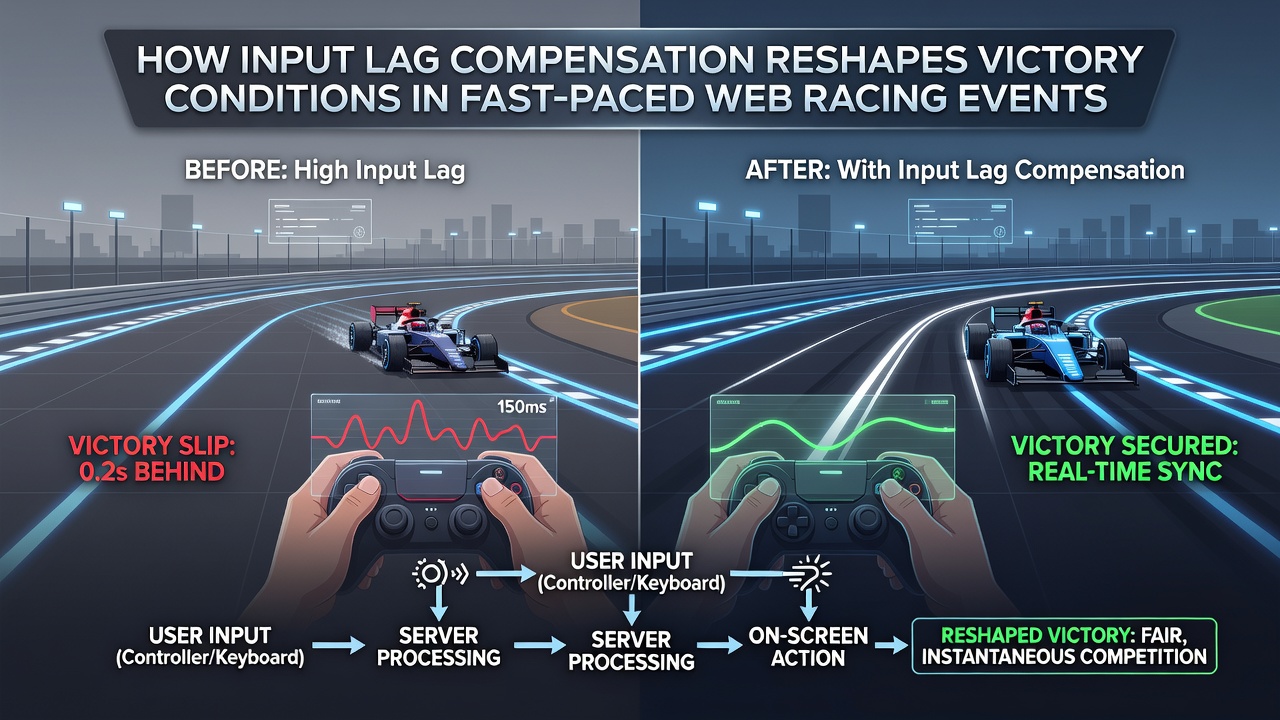 Multiplayer racing dashboard with overlaid latency graphs and position reconciliation logs