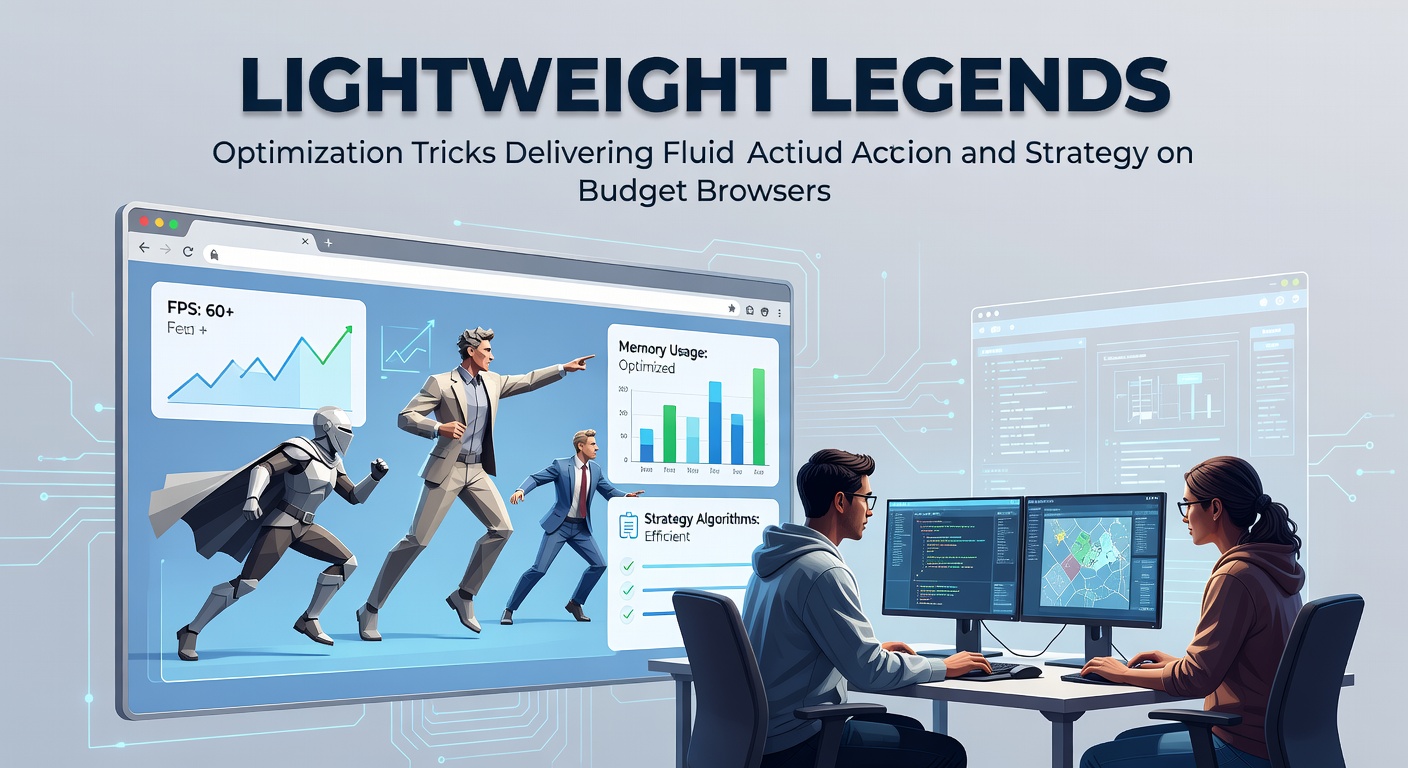 Screenshot of a fast-paced browser game running smoothly on a low-end laptop, showcasing fluid character movements and strategic elements amid pixelated action scenes