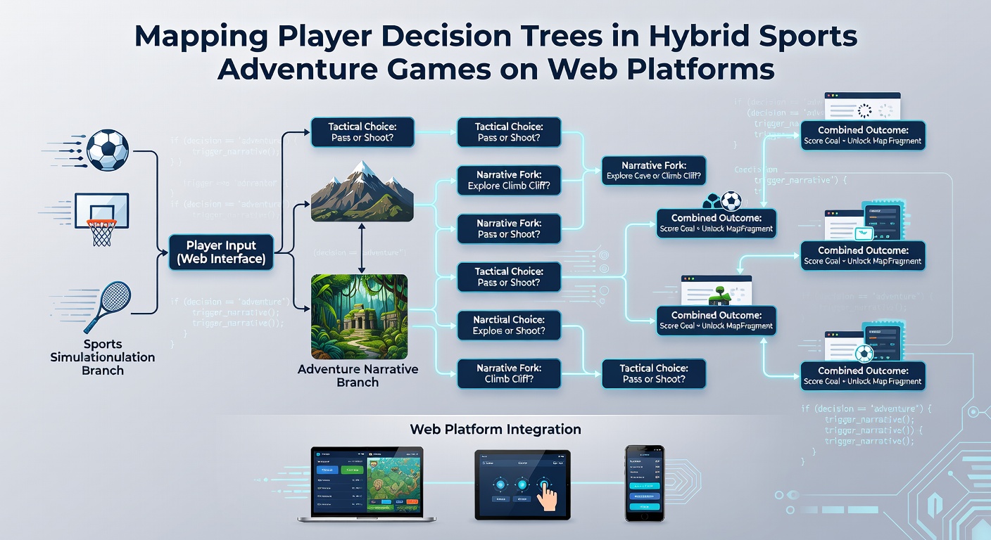 Screenshot of an analytics dashboard displaying live player decision tree mappings during a browser-based sports adventure session