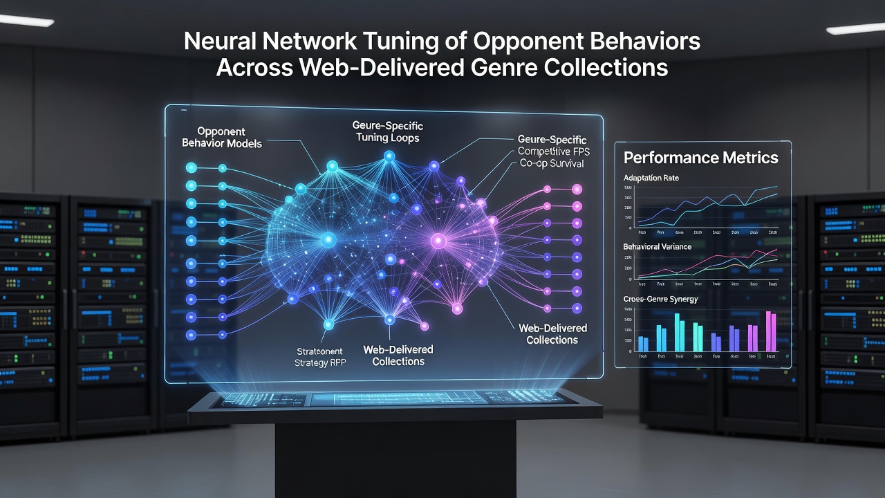 Screenshot of browser game interface showing adaptive AI opponents responding to player inputs in real time