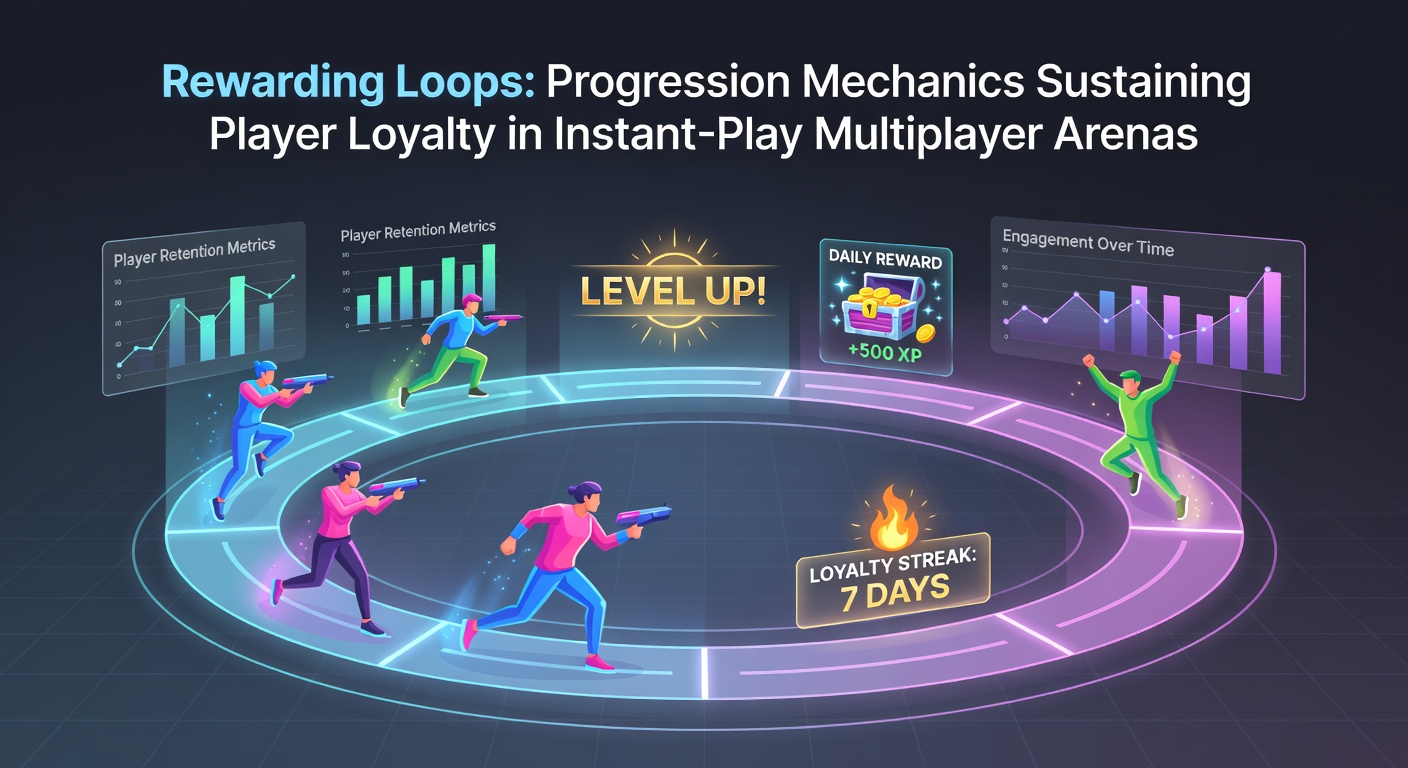 Players climbing leaderboards in a fast-paced instant-play multiplayer arena, showcasing progression badges and rewards