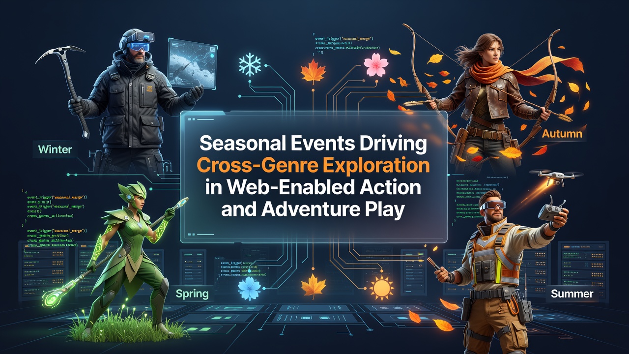 Players engaging in seasonal events across action and adventure browser games