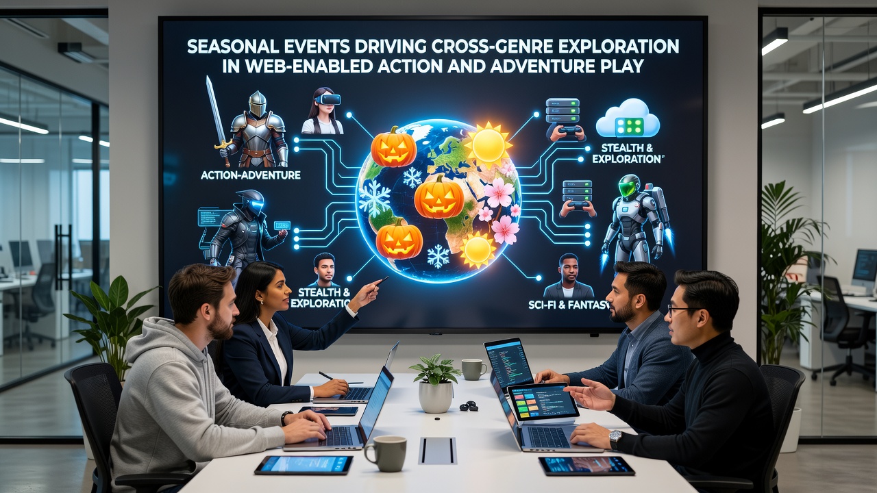 Seasonal event interface showing cross-genre challenges in browser action and adventure titles