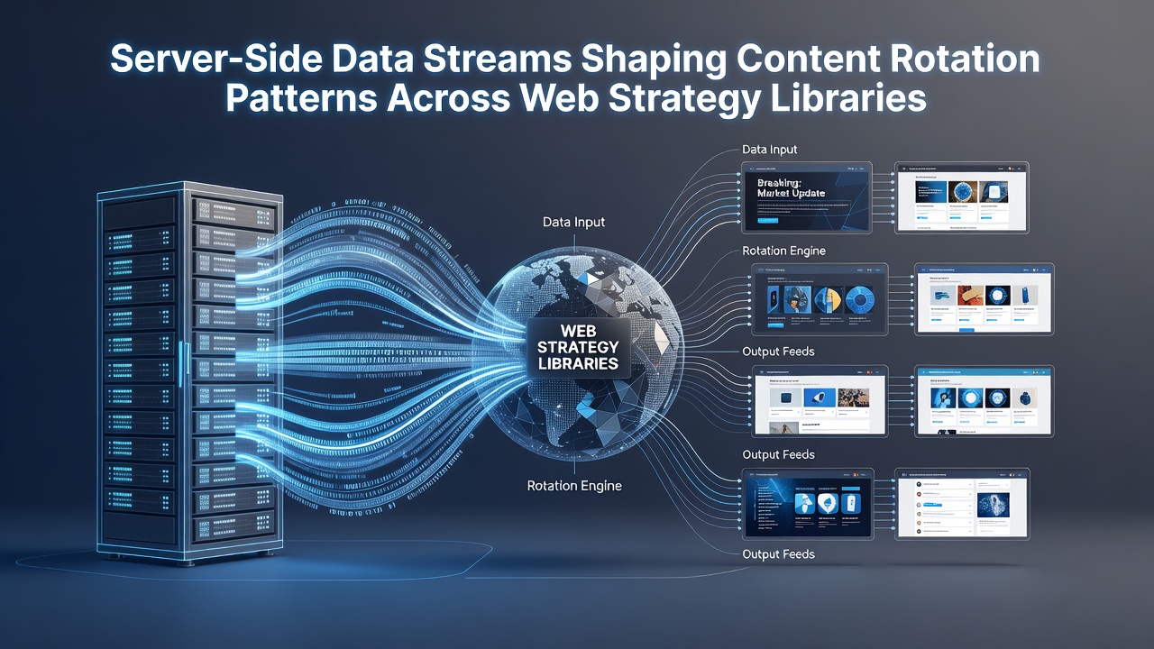Dynamic content rotation driven by server streams in strategy web libraries