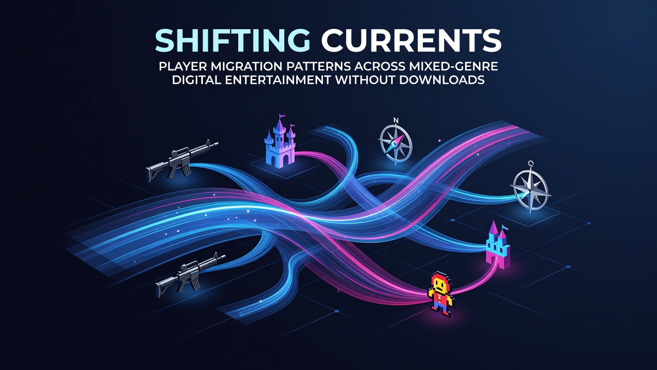 Players navigating between puzzle, racing, and strategy genres in browser-based multiplayer arenas